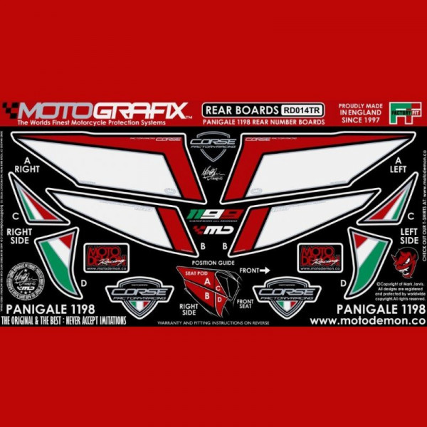 Motografix Stone Chip Protection tail Ducati 899 / 1199 Panigale RD014TR