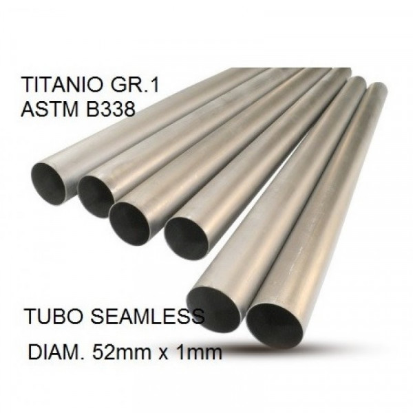 Cafè Racer Cafè Racer -, Tubo titanio seamless D. 52mm X 1mm L.1000mm, Grade 1 UNS R50250 ASTM B338