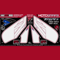 Motografix Fuel Tank Guard Knee Pads Triumph Street Triple 2007-2012 KT005RW Motografix Fuel Tank Guard Knee Pads Triumph Street Triple 2007-2012 KT005RW