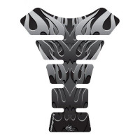 Motografix Tribal Hell Flame Silver / Black 3D Gel Tank Pad Protector ST061KS Motografix Tribal Hell Flame Silver / Black 3D Gel Tank Pad Protector ST061KS